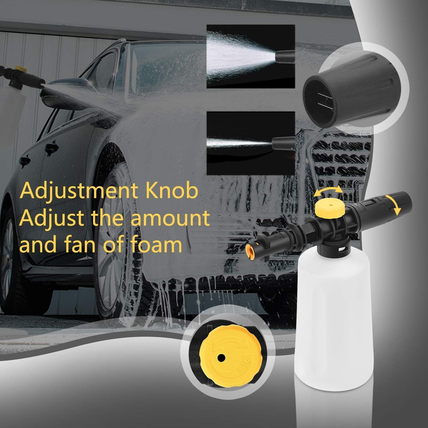 Adjustable Snow Foam Cannon Lance for Karcher K2–K7 Pressure Washers – High-Pressure Foam Sprayer Bottle for Car, Motorcycle & Outdoor Cleaning