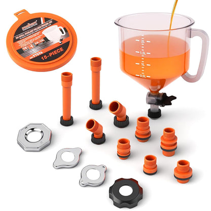 Ultimate No-Spill Coolant Funnel Kit – Universal Spill Proof Funnel with Adapters for Easy Bleeding