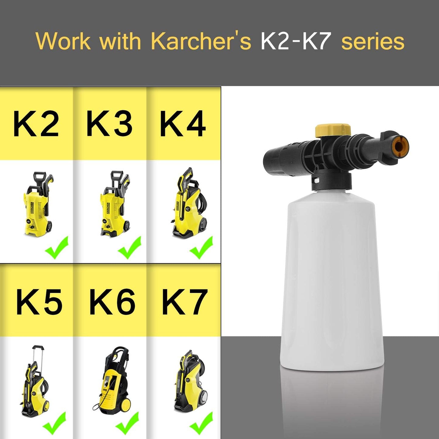 Adjustable Snow Foam Cannon Lance for Karcher K2–K7 Pressure Washers – High-Pressure Foam Sprayer Bottle for Car, Motorcycle & Outdoor Cleaning