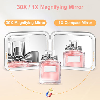 30X Compact Magnifying Mirror – Foldable Portable Makeup & Travel Mirror